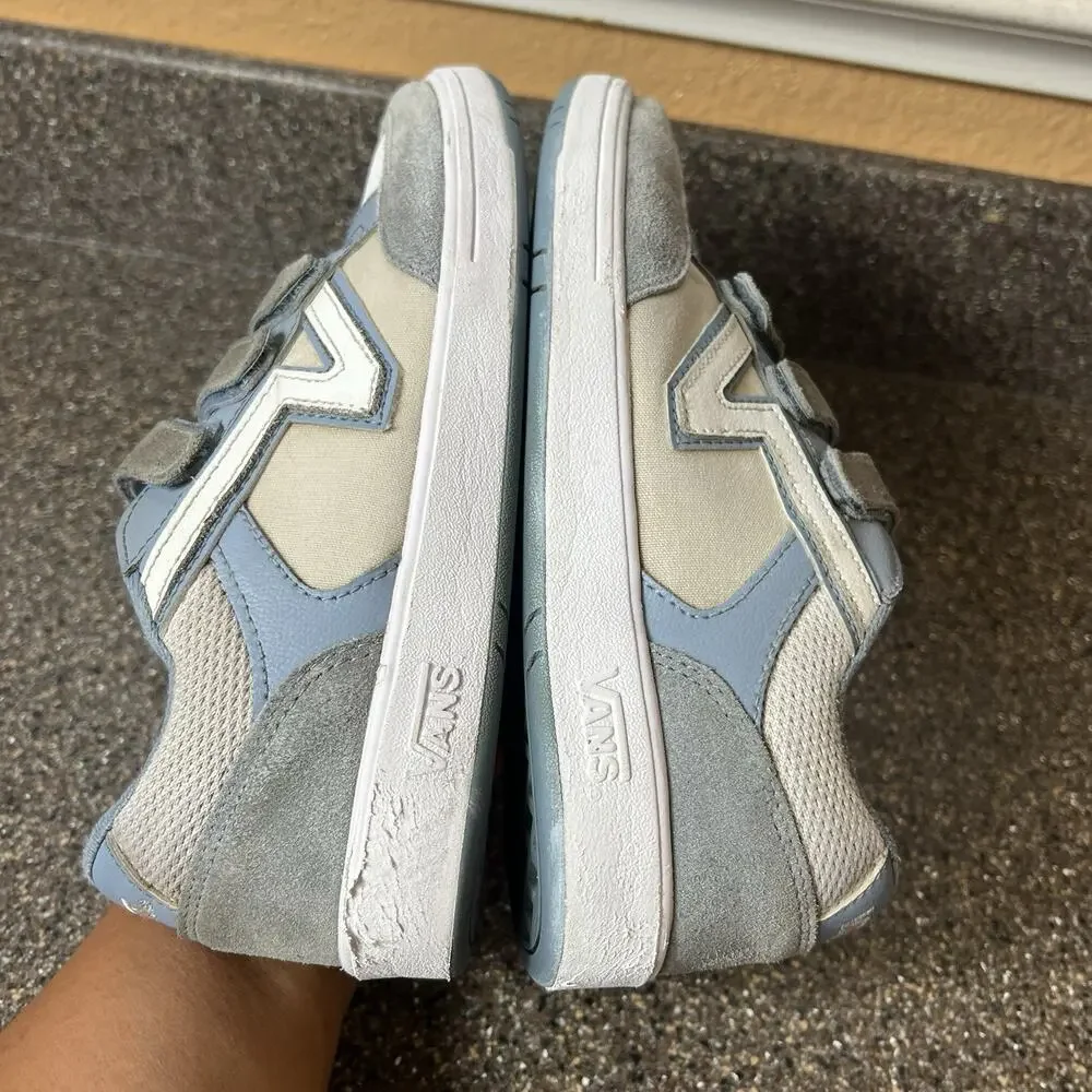 Vans ComfyCush Gray/Blue Suede/Canvas Skate Shoes Snap Womens Sz 7.5 Low Men's 6